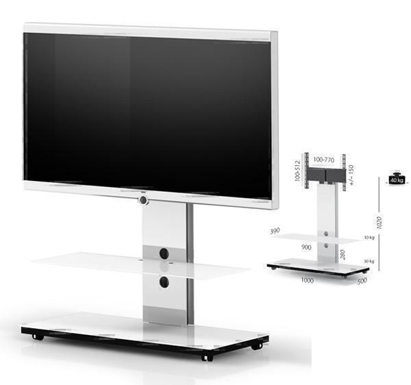 Тумбы под телевизор с креплением Spectral PX701 черное стекло-черный артикул X33953039-1