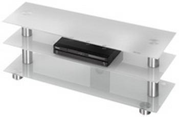 Тумбы под телевизор Spectral S 133 белое стекло-алюминий артикул X33939071-1