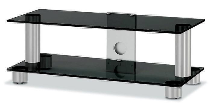 Тумбы под телевизор Spectral S92 черное стекло-алюминий артикул X33938923-1