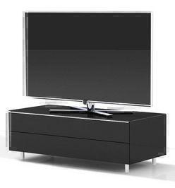 Тумбы под телевизор Spectral SC1100-SP черное стекло-алюминий артикул X33938858-1