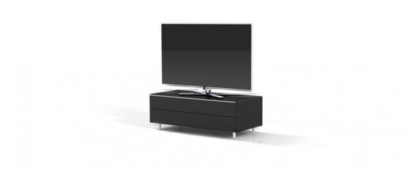Тумбы под телевизор Spectral SC1100 черное стекло-алюминий артикул X33938890-1