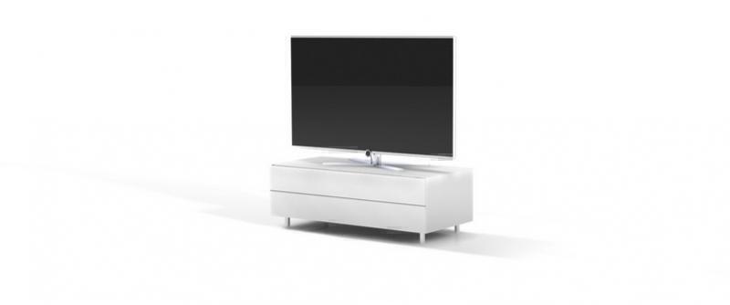Тумбы под телевизор Spectral SC1100 белое стекло-алюминий артикул X33938901-1