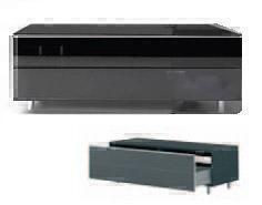 Тумбы под телевизор Spectral SC1100-SL черное стекло-алюминий артикул X33938869-1