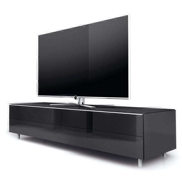 Тумбы под телевизор с креплением Spectral SC1650 TX1 черное стекло-алюминий артикул X33933371-1