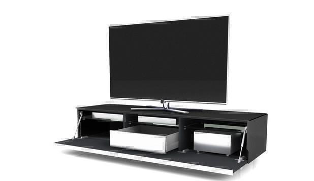 Тумбы под телевизор Spectral SC1650 SAT черное стекло-черный артикул X33938837-1