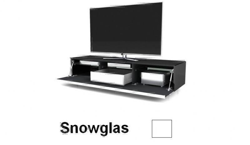 Тумбы под телевизор Spectral SC1650-SP белое стекло-алюминий артикул X33938776-1