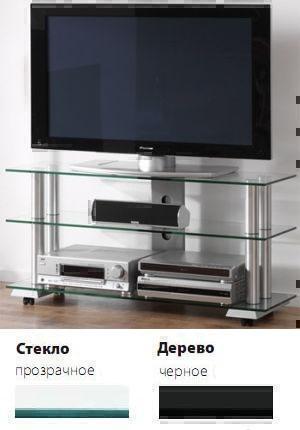Тумбы под телевизор Spectral ST120 прозрачное стекло-черный артикул X33938580-1
