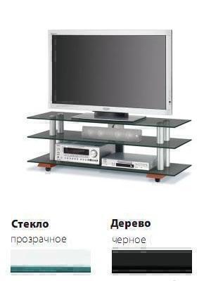 Тумбы под телевизор Spectral ST813 прозрачное стекло-черный артикул X33938532-1