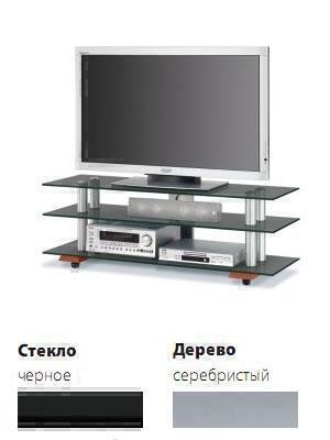 Тумбы под телевизор Spectral ST813 черное стекло-серебристый артикул X33938520-1
