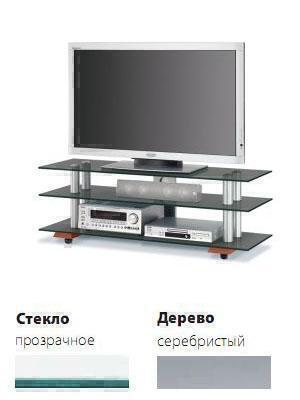 Тумбы под телевизор Spectral ST813 прозрачное стекло-серебристый артикул X33938544-1