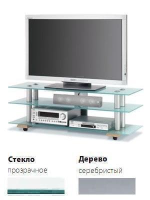 Тумбы под телевизор Spectral ST814 прозрачное стекло-серебристый артикул X33938496-1