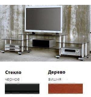 Тумбы под телевизор Spectral ST910 черное стекло-вишня артикул X33938337-1