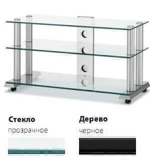 Тумбы под телевизор Spectral ST915 прозрачное стекло-черный артикул X33938193-1