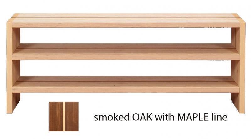 Тумбы под телевизор Tabula Rasa Lowboard 07 1800mm (3 shelves) fumed oak with maple line артикул X33937937-1