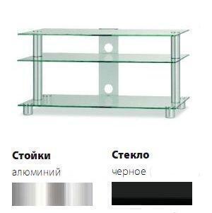 Тумбы под телевизор Just Racks TV1053 черное стекло-алюминий артикул X33942055-1