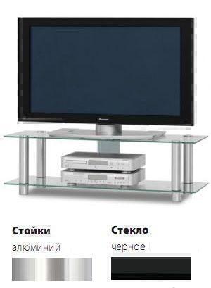 Тумбы под телевизор Just Racks TV1202 черное стекло-алюминий артикул X33942031-1