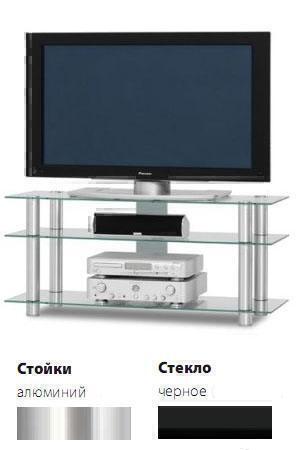 Тумбы под телевизор Just Racks TV1203 черное стекло-алюминий артикул X33942006-1