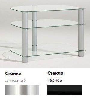Тумбы под телевизор Just Racks TV785 черное стекло-алюминий артикул X33941984-1