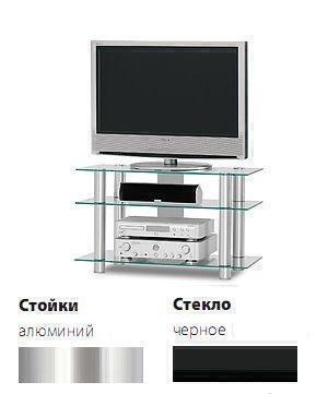 Тумбы под телевизор Just Racks TV8553 черное стекло-алюминий артикул X33941868-1