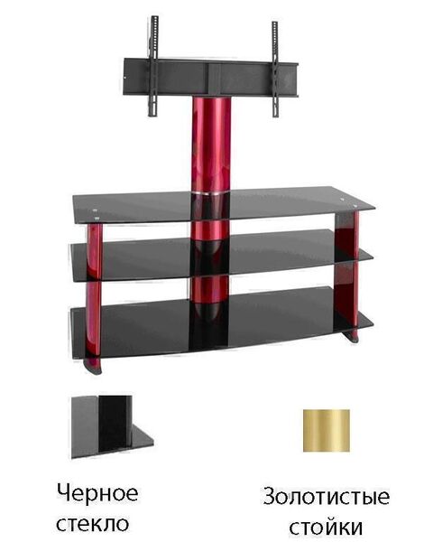 Тумбы под телевизор с креплением Ultimate PS 1244 black-gold артикул X33932758-1