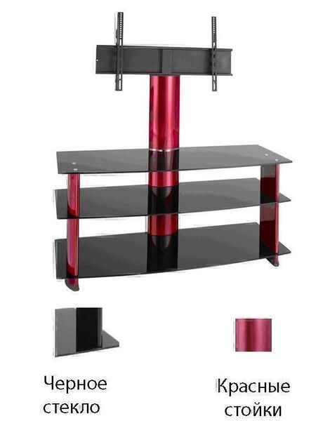 Тумбы под телевизор с креплением Ultimate PS 1244 black-red артикул X33932747-1